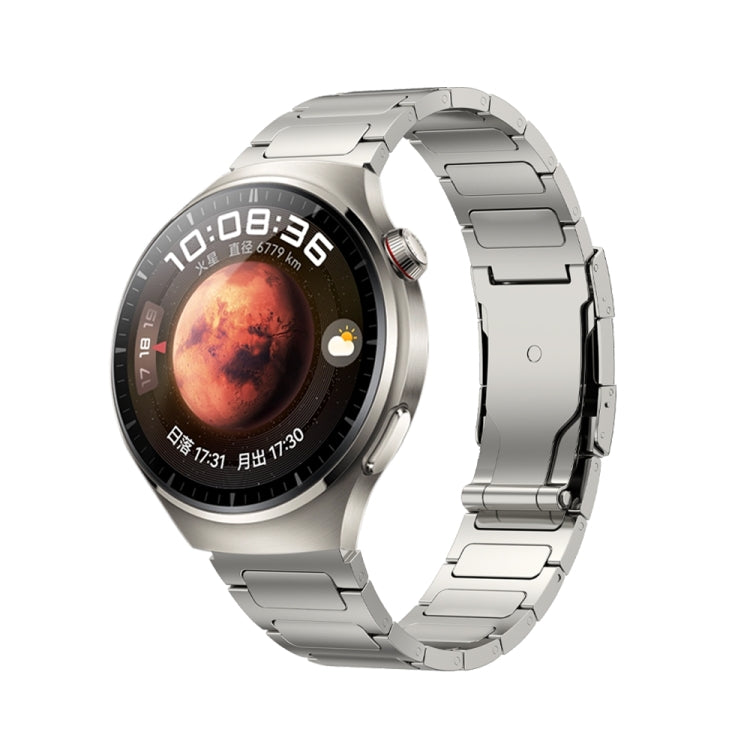 22mm Three Strains Uplift Turtle Buckle Titanium Metal Watch Band(Titanium Gray) - Watch Bands by PMC TechLife | Online Shopping South Africa | PMC TechLife