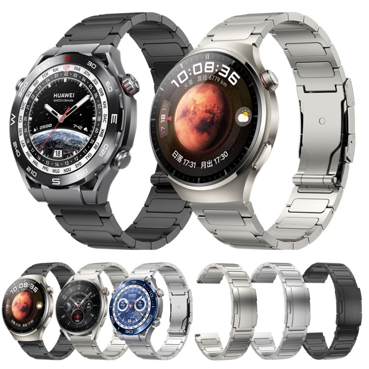 22mm Three Strains Uplift Turtle Buckle Titanium Metal Watch Band(Titanium Gray) - Watch Bands by PMC TechLife | Online Shopping South Africa | PMC TechLife