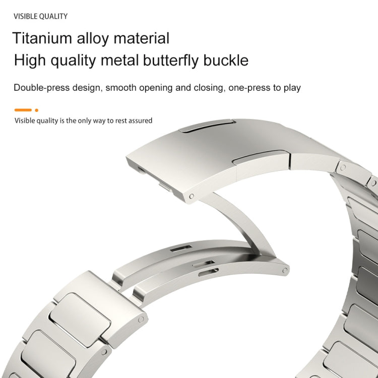 22mm Three Strains Uplift HW Buckle Titanium Metal Watch Band(Silver) - Watch Bands by PMC TechLife | Online Shopping South Africa | PMC TechLife