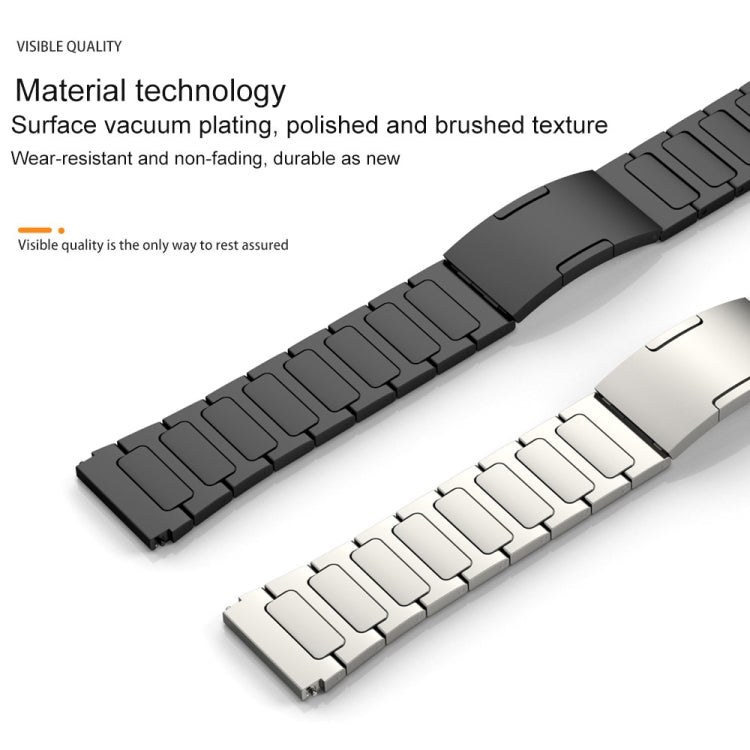 22mm Three Strains Uplift HW Buckle Titanium Metal Watch Band(Silver) - Watch Bands by PMC TechLife | Online Shopping South Africa | PMC TechLife