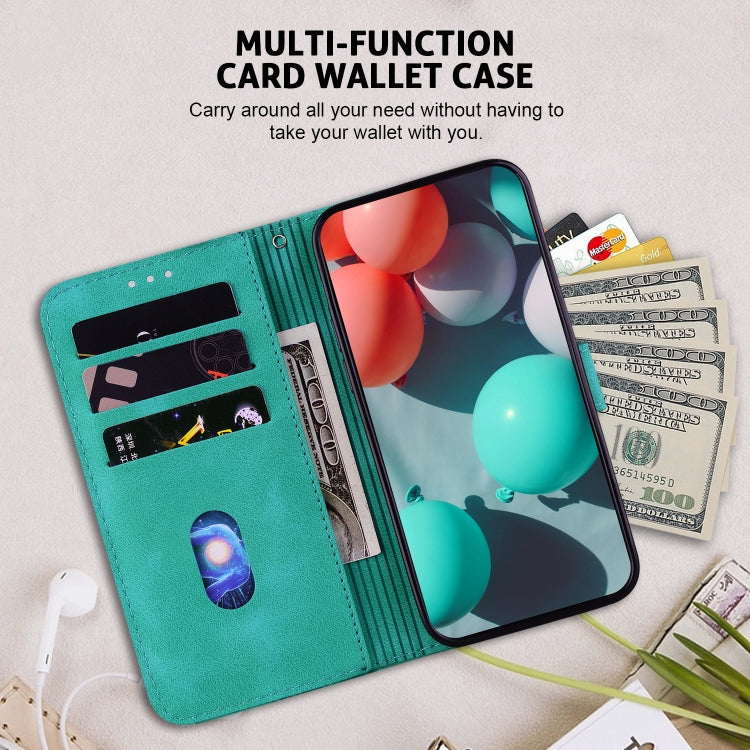 For Google Pixel 9 Pro 7-shaped Embossed Leather Phone Case(Green) - Google Cases by PMC TechLife | Online Shopping South Africa | PMC TechLife | Buy Now Pay Later Mobicred