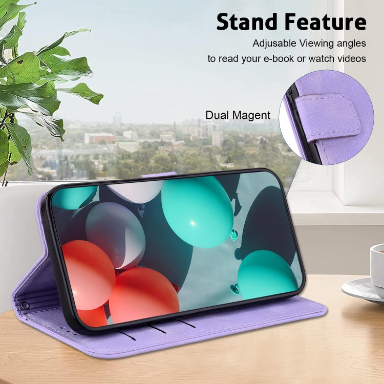 For Google Pixel 9 Pro 7-shaped Embossed Leather Phone Case(Purple) - Google Cases by PMC TechLife | Online Shopping South Africa | PMC TechLife | Buy Now Pay Later Mobicred