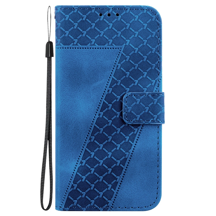 For Google Pixel 9 Pro 7-shaped Embossed Leather Phone Case(Blue) - Google Cases by PMC TechLife | Online Shopping South Africa | PMC TechLife | Buy Now Pay Later Mobicred