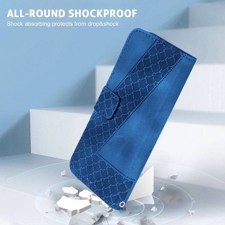 For Google Pixel 9 Pro 7-shaped Embossed Leather Phone Case(Blue) - Google Cases by PMC TechLife | Online Shopping South Africa | PMC TechLife | Buy Now Pay Later Mobicred