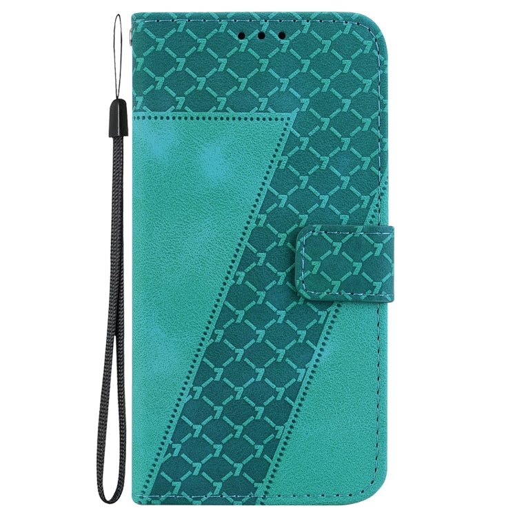For Google Pixel 9 7-shaped Embossed Leather Phone Case(Green) - Google Cases by PMC TechLife | Online Shopping South Africa | PMC TechLife | Buy Now Pay Later Mobicred