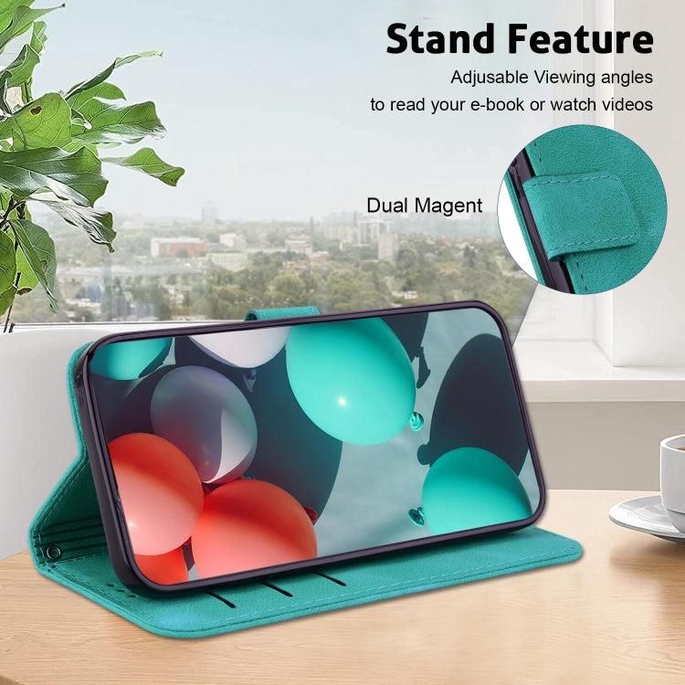 For Google Pixel 9 7-shaped Embossed Leather Phone Case(Green) - Google Cases by PMC TechLife | Online Shopping South Africa | PMC TechLife | Buy Now Pay Later Mobicred