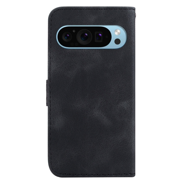 For Google Pixel 9 7-shaped Embossed Leather Phone Case(Black) - Google Cases by PMC TechLife | Online Shopping South Africa | PMC TechLife | Buy Now Pay Later Mobicred