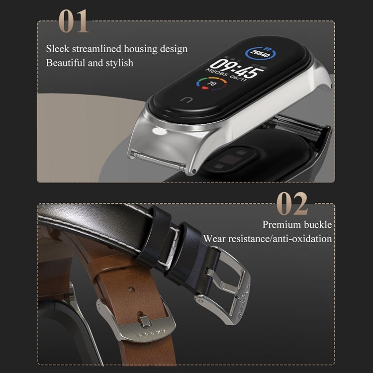 For Xiaomi Mi Band 8 Mijobs CS Case Microfiber PU Leather Watch Band(Red Rose Gold) - free shipping - PMc TechLife - Order now!