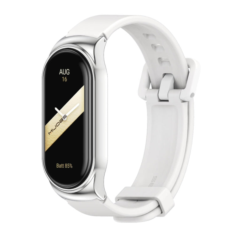For Xiaomi Mi Band 8 Mijobs CS Case Silicone Watch Band(White Silver) - free shipping - PMc TechLife - Order now!