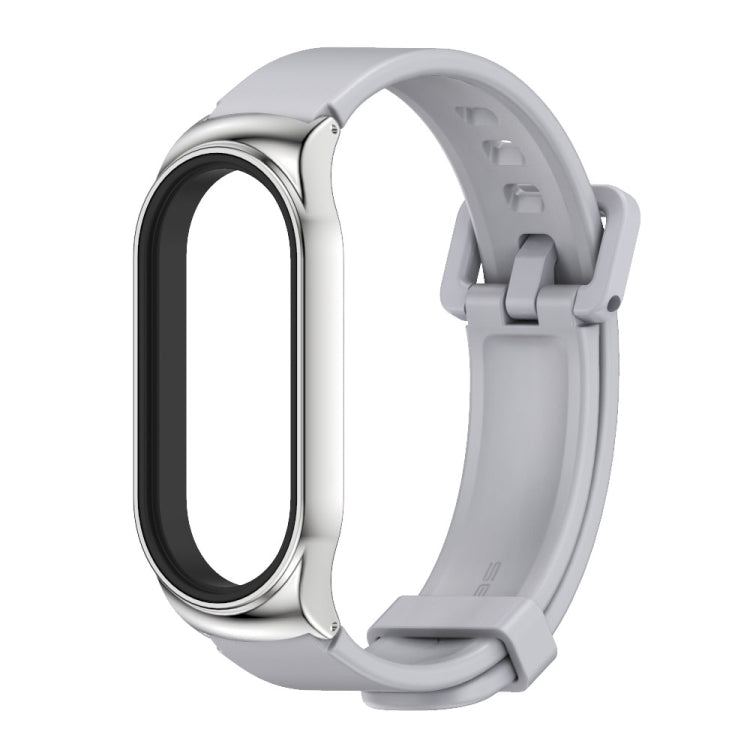 For Xiaomi Mi Band 8 Mijobs CS Case Silicone Watch Band(Grey Silver) - free shipping - PMc TechLife - Order now!