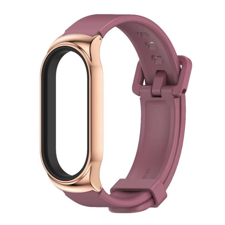 For Xiaomi Mi Band 8 Mijobs CS Case Silicone Watch Band(Wine Red Rose Gold) - free shipping - PMc TechLife - Order now!