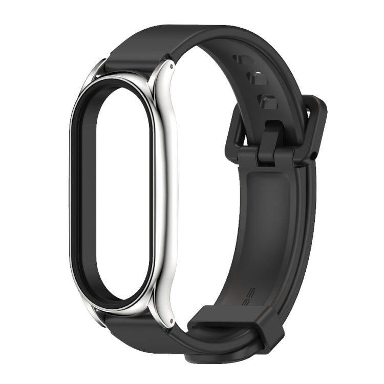 For Xiaomi Mi Band 8 Mijobs Plus Case Silicone Watch Band(Black Silver) - free shipping - PMC TechLife - Order now!