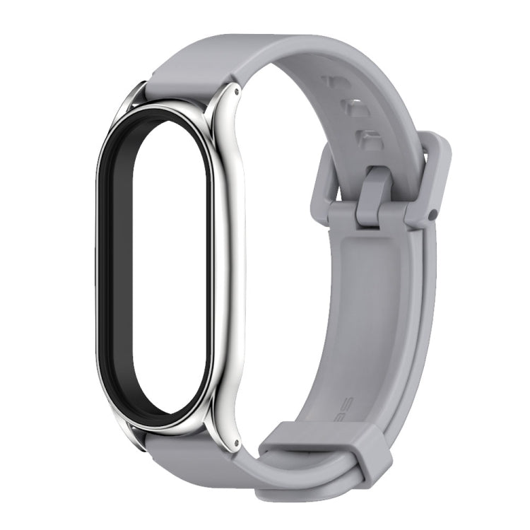 For Xiaomi Mi Band 8 Mijobs Plus Case Silicone Watch Band(Grey Silver) - free shipping - PMc TechLife - Order now!