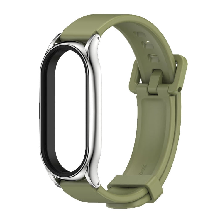 For Xiaomi Mi Band 8 Mijobs Plus Case Silicone Watch Band(Army Green Silver) - free shipping - PMc TechLife - Order now!