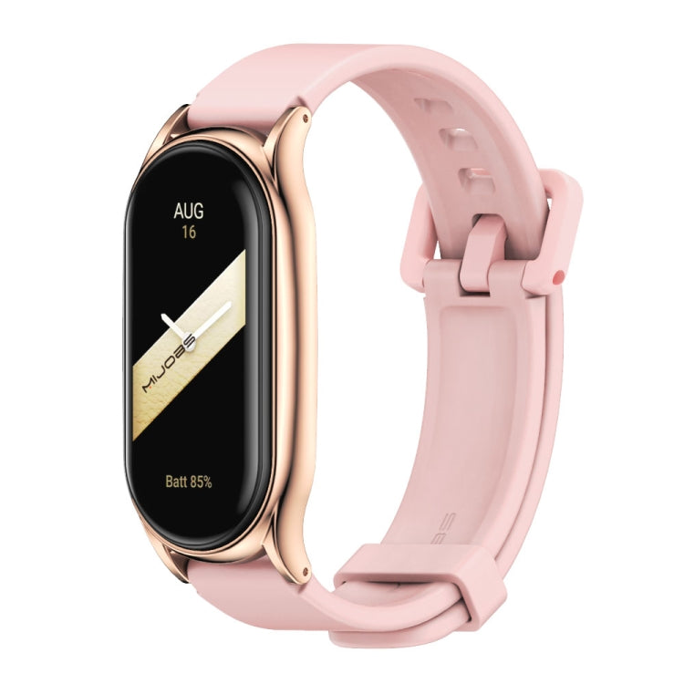 For Xiaomi Mi Band 8 Mijobs Plus Case Silicone Watch Band(Pink Rose Gold) - free shipping - PMc TechLife - Order now!