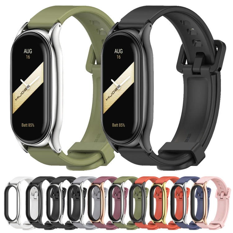 For Xiaomi Mi Band 8 Mijobs Plus Case Silicone Watch Band(Black Silver) - free shipping - PMC TechLife - Order now!