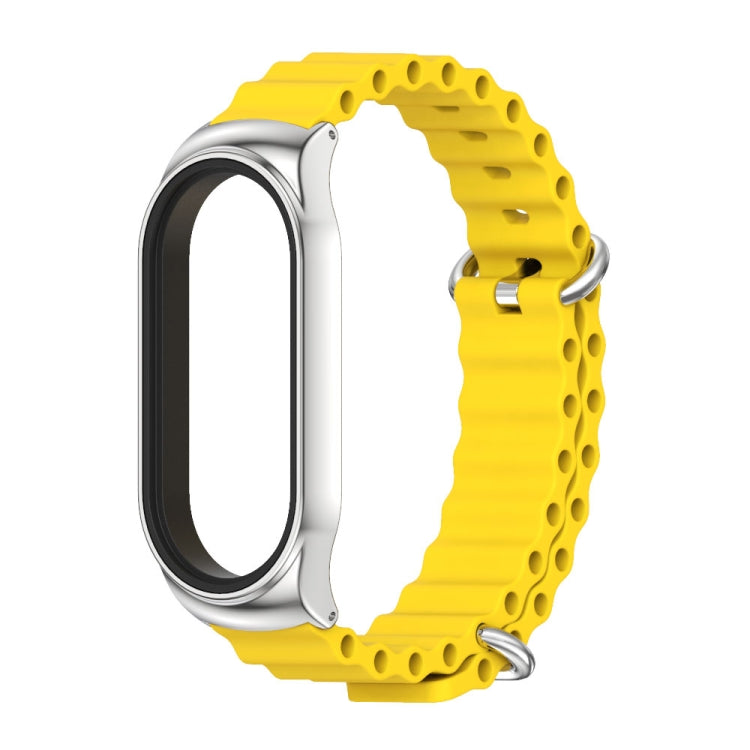 For Xiaomi Mi Band 8 Mijobs CS Case Marine Silicone Breathable Watch Band(Yellow Silver) - free shipping - PMc TechLife - Order now!