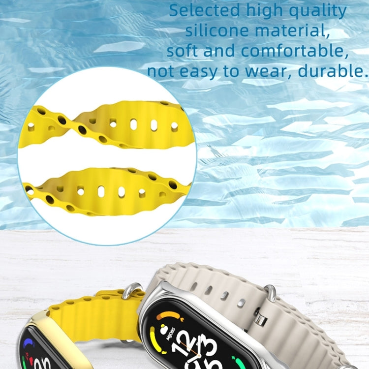 For Xiaomi Mi Band 8 Mijobs CS Case Marine Silicone Breathable Watch Band(Khaki Green Silver) - free shipping - PMc TechLife - Order now!