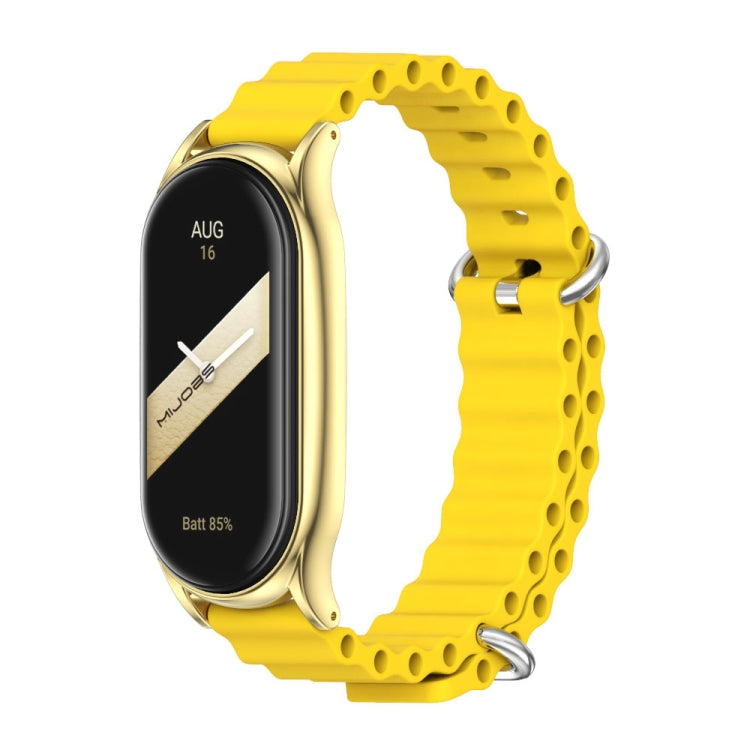 For Xiaomi Mi Band 8 Mijobs Plus Case Marine Silicone Breathable Watch Band(Yellow Gold) - free shipping - PMc TechLife - Order now!