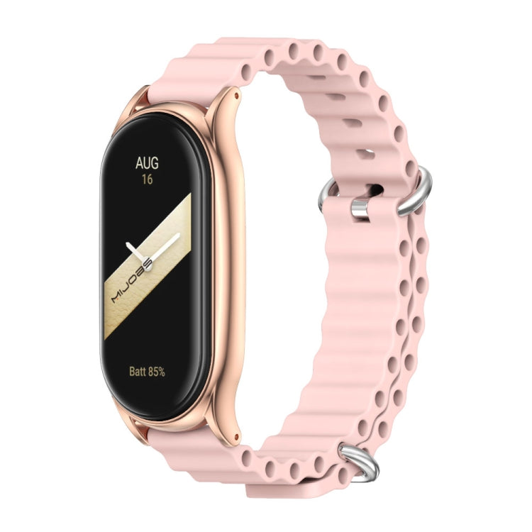 For Xiaomi Mi Band 8 Mijobs Plus Case Marine Silicone Breathable Watch Band(Pink Rose Gold) - free shipping - PMc TechLife - Order now!