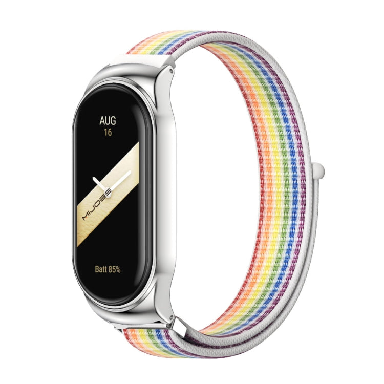 For Xiaomi Mi Band 8 Mijobs CS Case Breathable Nylon Loop Watch Band(Colorful Silver) - free shipping - PMc TechLife - Order now!