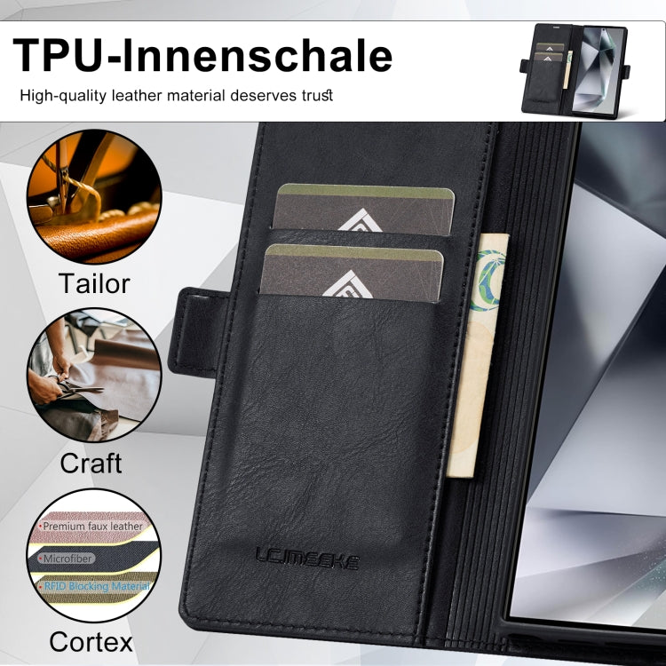 For Samsung Galaxy S24 Ultra LC.IMEEKE RFID Anti-theft Leather Phone Case(Black) - free shipping - PMC Jewellery - Order now!