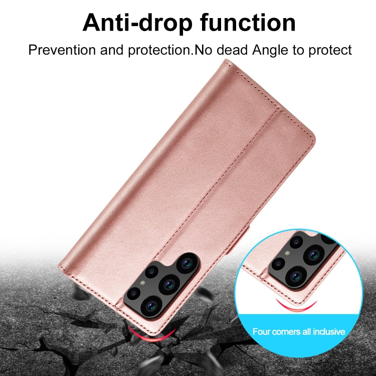 For Samsung Galaxy S24 Ultra 5G LC.IMEEKE Strong Magnetism Microfiber Leather Phone Case(Rose Gold) - free shipping - PMC Jewellery - Order now!