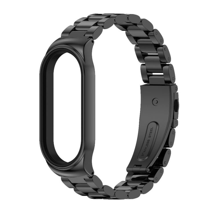 For Xiaomi Mi Band 8 Mijobs CS Case Three Bead Metal Stainless Steel Watch Band(Black) - free shipping - PMc TechLife - Order now!