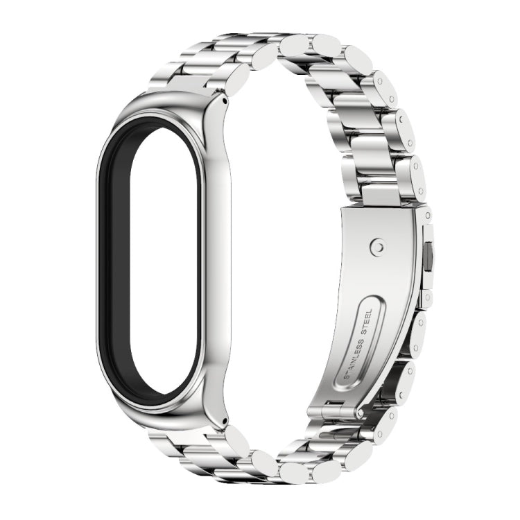 For Xiaomi Mi Band 8 Mijobs CS Case Three Bead Metal Stainless Steel Watch Band(Silver) - free shipping - PMc TechLife - Order now!