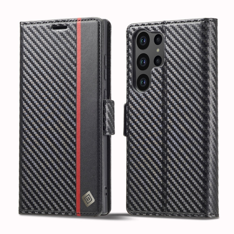 For Samsung Galaxy S24 Ultra 5G LC.IMEEKE Carbon Fiber Leather Phone Case(Vertical Black) - free shipping - PMC Jewellery - Order now!