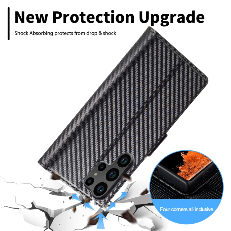 For Samsung Galaxy S24 Ultra 5G LC.IMEEKE Carbon Fiber Leather Phone Case(Vertical Black) - free shipping - PMC Jewellery - Order now!