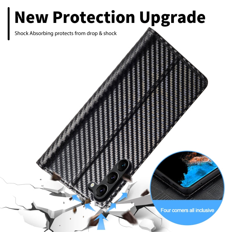 For Samsung Galaxy S24 5G LC.IMEEKE Carbon Fiber Leather Phone Case(Vertical Black) - free shipping - PMC Jewellery - Order now!