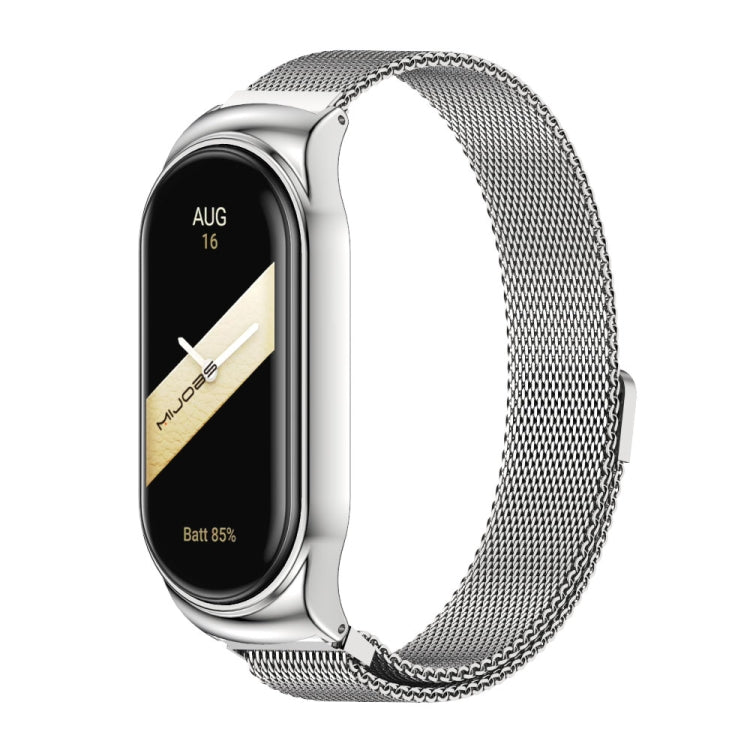 For Xiaomi Mi Band 8 Mijobs CS Case Milan Magnetic Stainless Steel Watch Band(Silver) - free shipping - PMc TechLife - Order now!