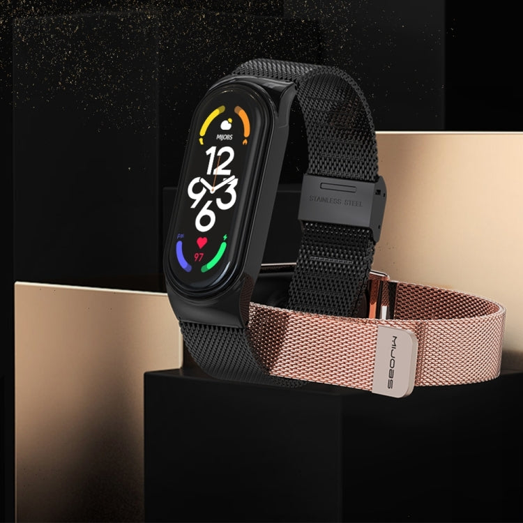 For Xiaomi Mi Band 8 Mijobs CS Case Milan Magnetic Stainless Steel Watch Band(Black) - free shipping - PMc TechLife - Order now!