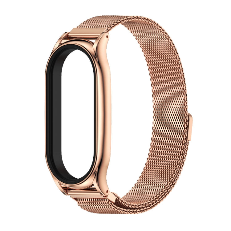 For Xiaomi Mi Band 8 Mijobs Plus Case Milan Magnetic Stainless Steel Watch Band(Rose Gold) - free shipping - PMc TechLife - Order now!
