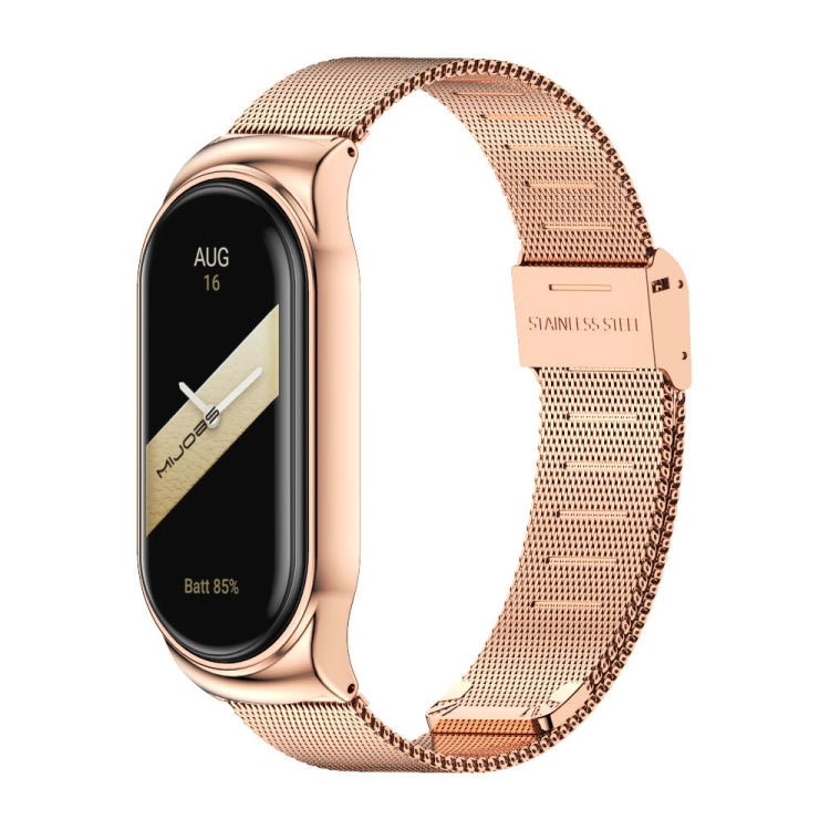 For Xiaomi Mi Band 8 Mijobs CS Case Milan Buckle Metal Watch Band(Rose Gold) - free shipping - PMc TechLife - Order now!