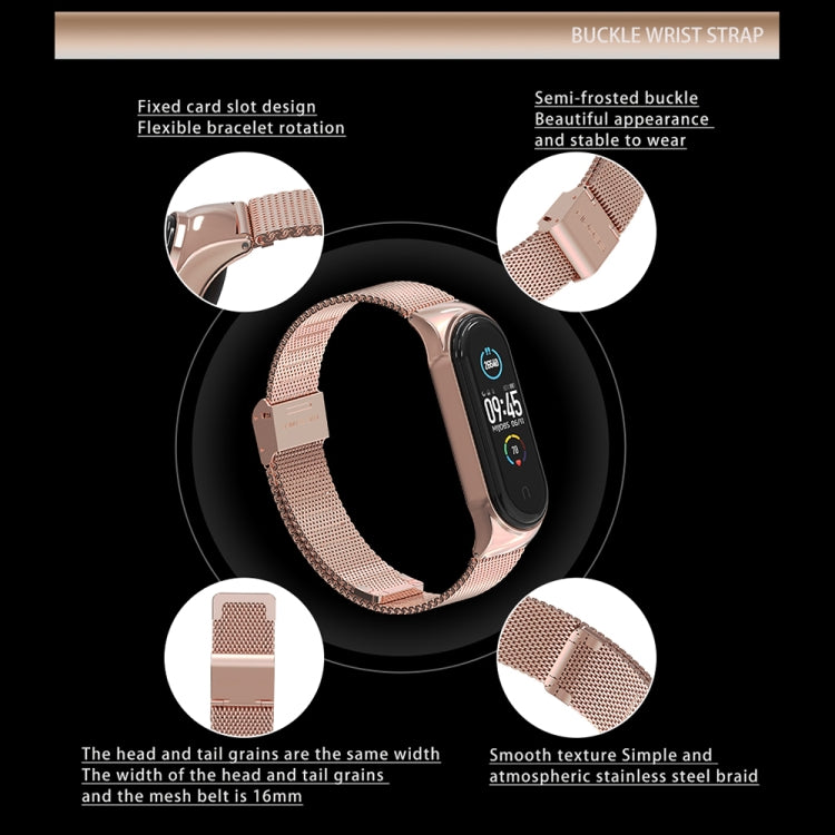 For Xiaomi Mi Band 8 Mijobs CS Case Milan Buckle Metal Watch Band(Rose Gold) - free shipping - PMc TechLife - Order now!