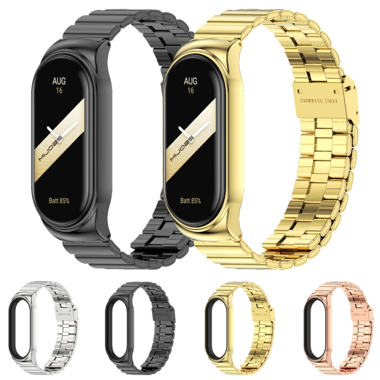For Xiaomi Mi Band 8 Mijobs CS Case Bamboo Buckle Metal Watch Band(Rose Gold) - free shipping - PMc TechLife - Order now!