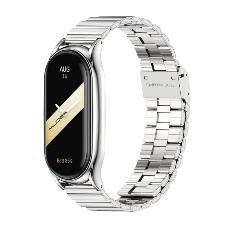 For Xiaomi Mi Band 8 Mijobs Plus Case Bamboo Buckle Metal Watch Band(Silver) - free shipping - PMc TechLife - Order now!
