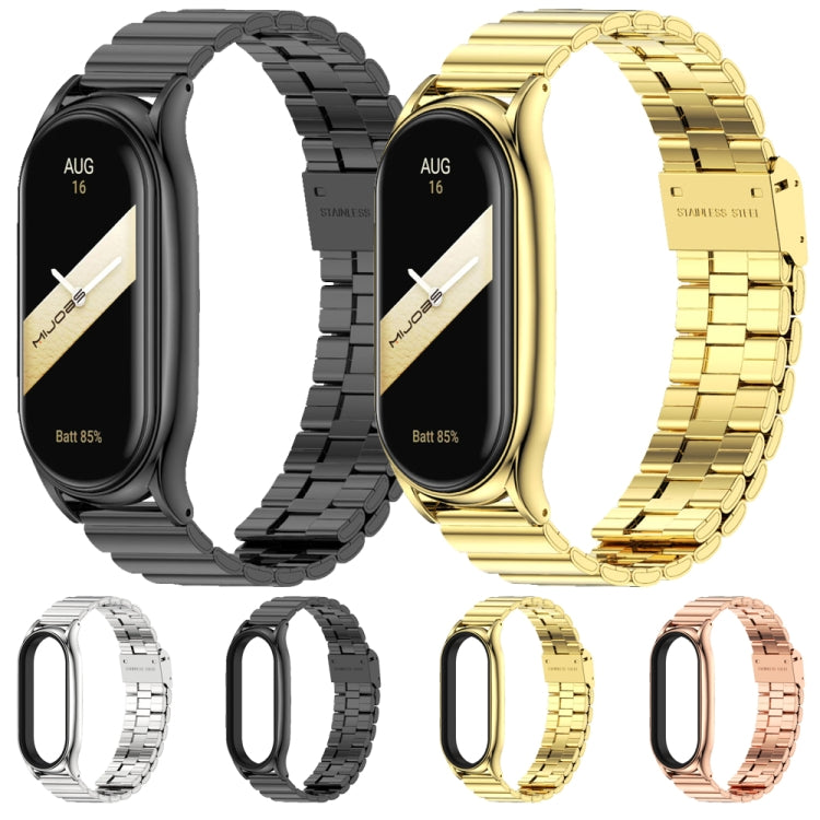 For Xiaomi Mi Band 8 Mijobs Plus Case Bamboo Buckle Metal Watch Band(Silver) - free shipping - PMc TechLife - Order now!