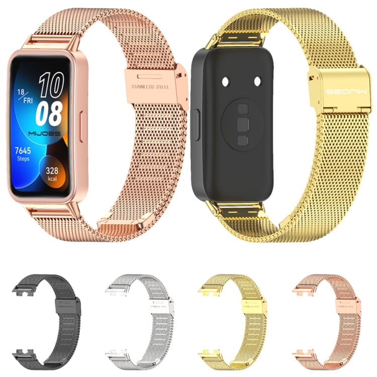 For Huawei Band 8 / 9 / 10 Mijobs Milan Buckle Stainless Steel Watch Band(Gold) - free shipping - PMC TechLife - Order now!