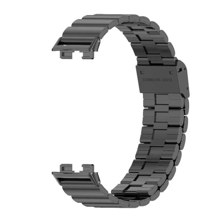 For Huawei Band 8 Mijobs Bamboo Buckle Stainless Steel Watch Band(Black) - Watch Bands by MIJOBS | Online Shopping South Africa | PMC TechLife