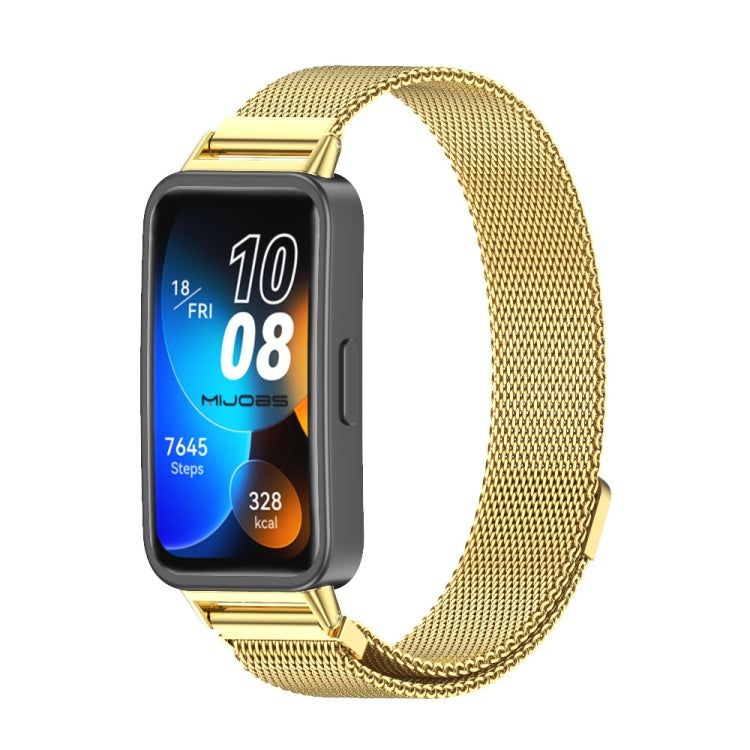 For Huawei Band 8 / 9 / 10 Mijobs Milan Magnetic Stainless Steel Watch Band(Gold) - free shipping - PMC TechLife - Order now!