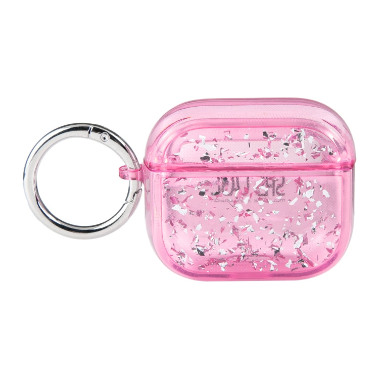 For AirPods Pro 2 Silver Foil Epoxy Bluetooth Earphone Protective Case(Pink) - For AirPods Pro 2 by PMC Jewellery | Online Shopping South Africa | PMC Jewellery | Buy Now Pay Later Mobicred