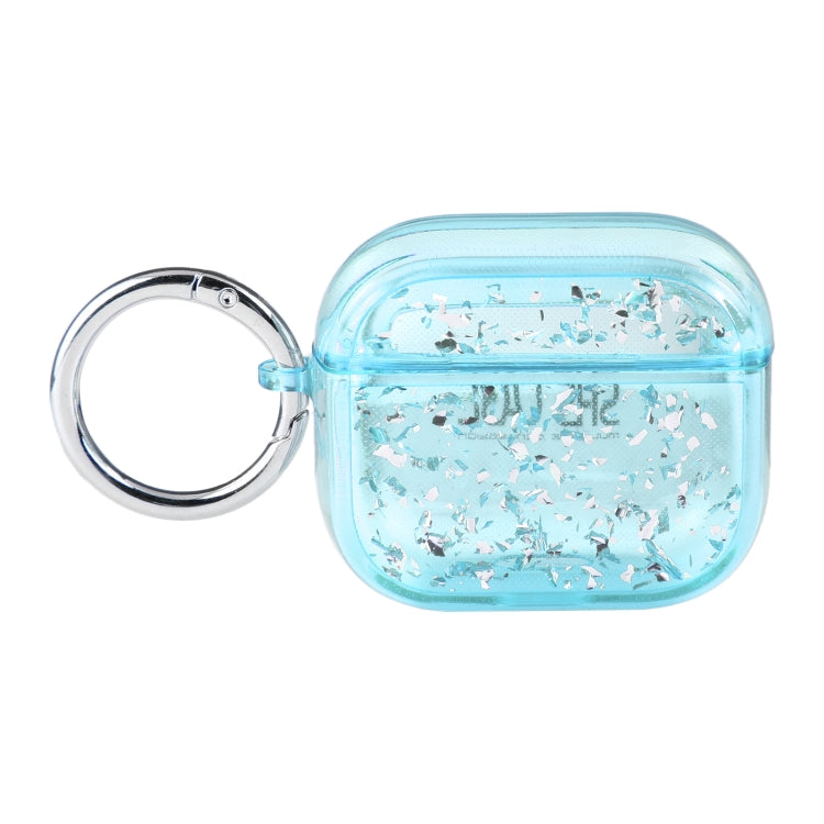 For AirPods Pro Silver Foil Epoxy Bluetooth Earphone Protective Case(Sky Blue) - For AirPods Pro by PMC Jewellery | Online Shopping South Africa | PMC Jewellery | Buy Now Pay Later Mobicred