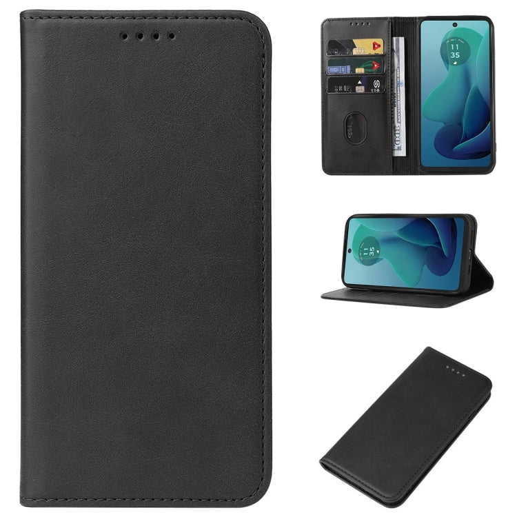 For Motorola Moto G 5G 2024 Magnetic Closure Leather Phone Case(Black) - Motorola Cases by PMC TechLife | Online Shopping South Africa | PMC TechLife | Buy Now Pay Later Mobicred