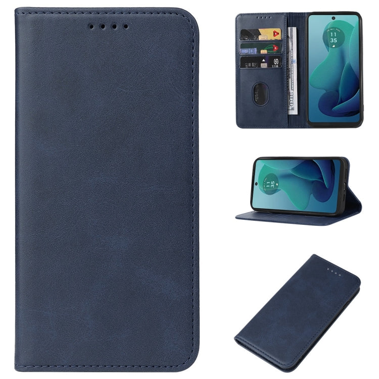 For Motorola Moto G 5G 2024 Magnetic Closure Leather Phone Case(Blue) - free shipping - PMC Jewellery - Order now!