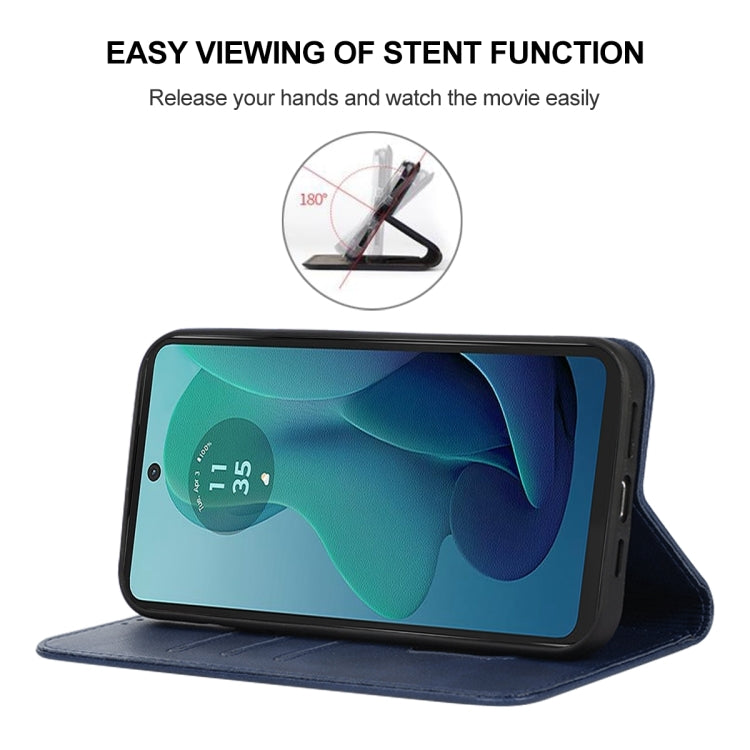 For Motorola Moto G 5G 2024 Magnetic Closure Leather Phone Case(Blue) - free shipping - PMC Jewellery - Order now!