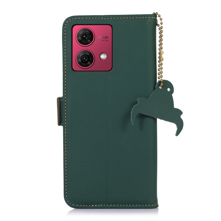 For Motorola Moto G84 5G Genuine Leather Magnetic RFID Leather Phone Case(Green) - Motorola Cases by PMC TechLife | Online Shopping South Africa | PMC TechLife | Buy Now Pay Later Mobicred