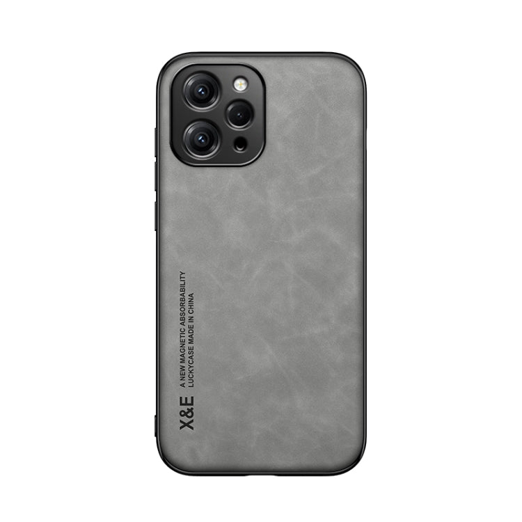 For Xiaomi Redmi 12 4G Skin Feel Magnetic Leather Back Phone Case(Light Grey) - Xiaomi Cases by PMC TechLife | Online Shopping South Africa | PMC TechLife | Buy Now Pay Later Mobicred